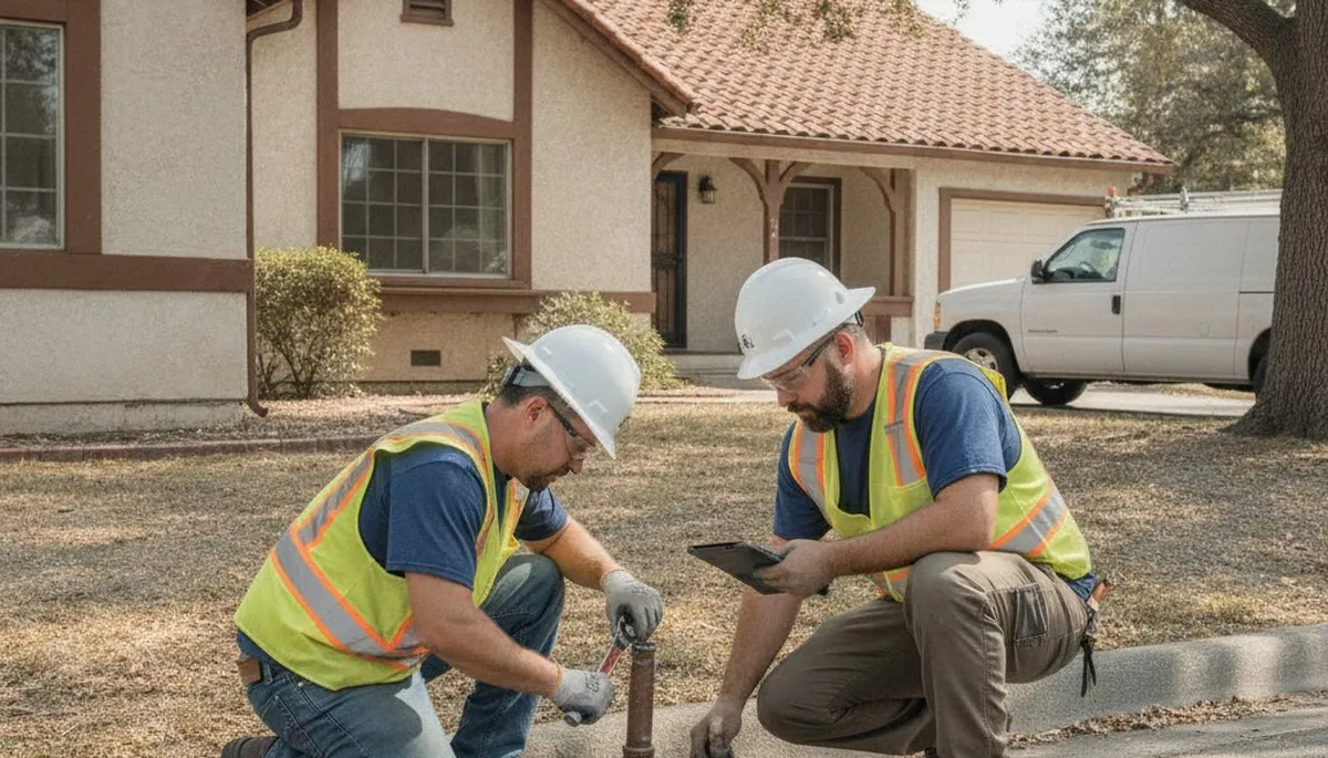Stockton, CA plumber repairing a leaking pipe for residential plumbing service