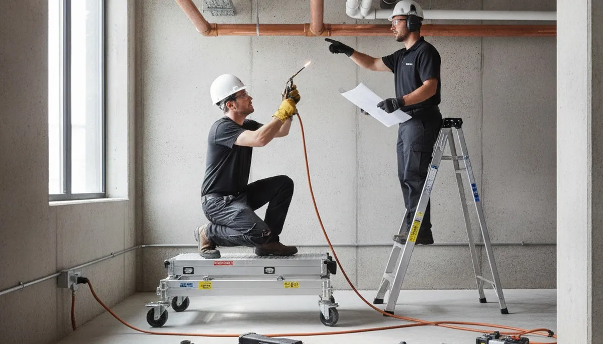 Stockton, CA plumber repairing a leaking pipe in a home for fast plumbing repair service